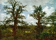 Caspar David Friedrich Landscape with Oak Trees and a Hunter Spain oil painting reproduction
